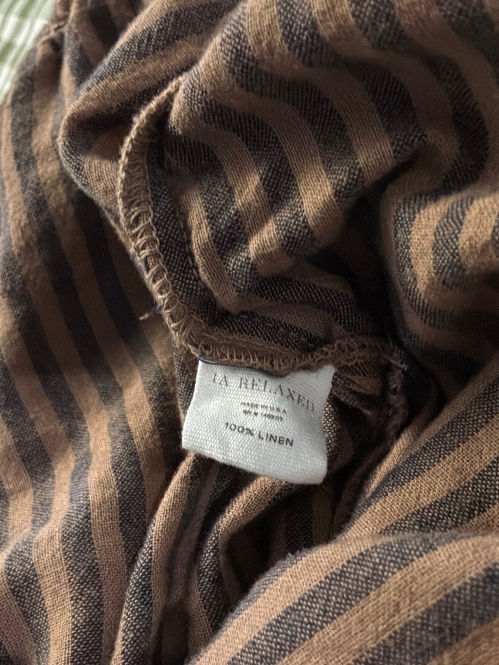 Striped Brown Wide-Leg Trousers - Picture 9 of 10